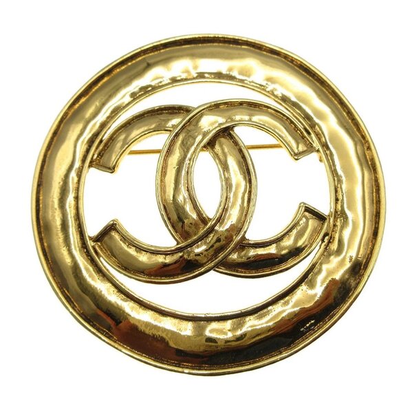 Chanel Medallion Brooch Pin Gold 94P 27122 - Picture 1 of 4